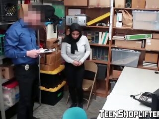 little teen thief gives her gash to a cop for freedom