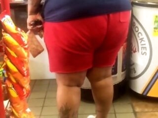 huge phat black plumper arched it over in the gas station
